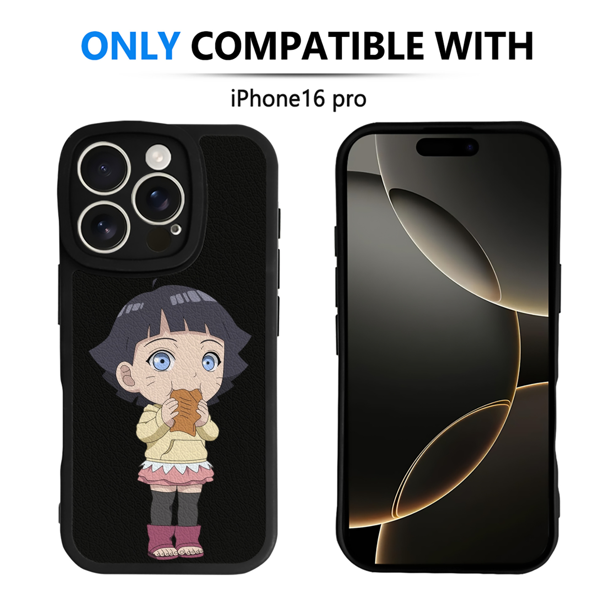 （画像用） NARUTO -ナルト- うずまき ヒマワリ Uzumaki Himawari 【iPhone 16シリーズ対応】シリコンスマホケース（レザー調） 材質：シリコン
